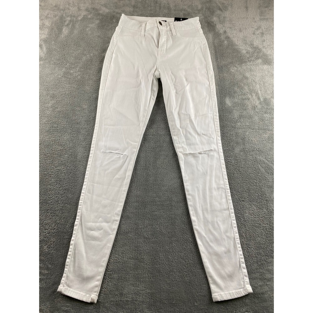 Fashion Nova Canopy Jeans Womens 5 White Skinny High Rise Distressed Tencel P831